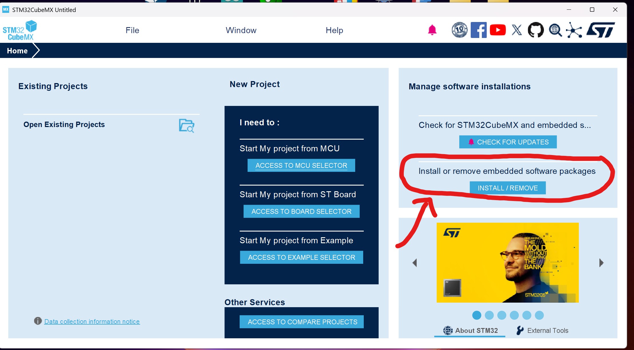 Capture écran Manage Packages